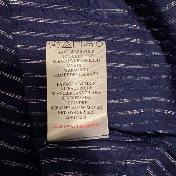 Wildfang Empower Shirt Dress - Navy Metallic Stripe - Picture 8 of 9